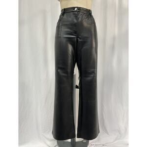 Wilfred 'The Melina' Black Polyurethane Low-Rise Flare Pant Size 16